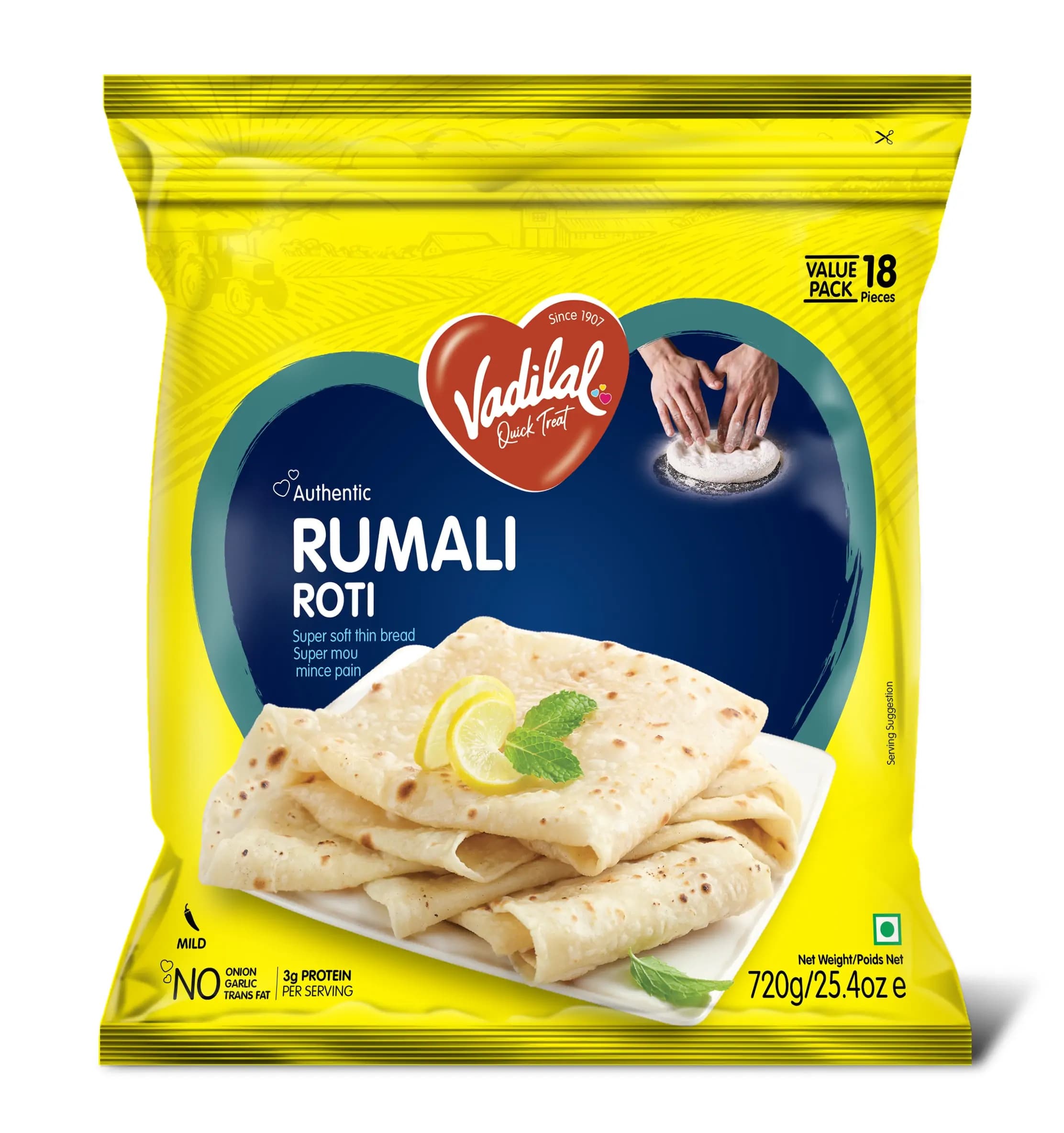 Vadilal Bulk Rumali Roti 720g - Frozen