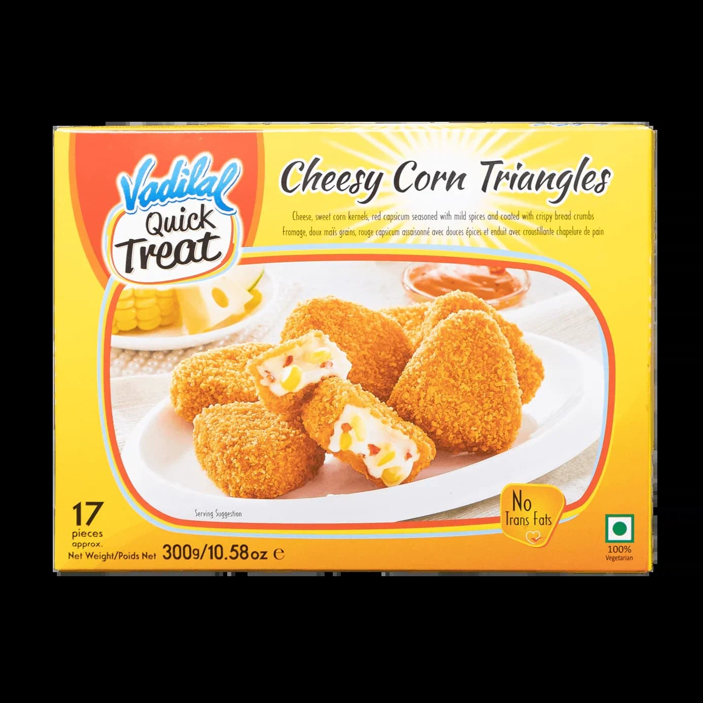 Vadilal Cheesy Corn Triangles 300g - Frozen