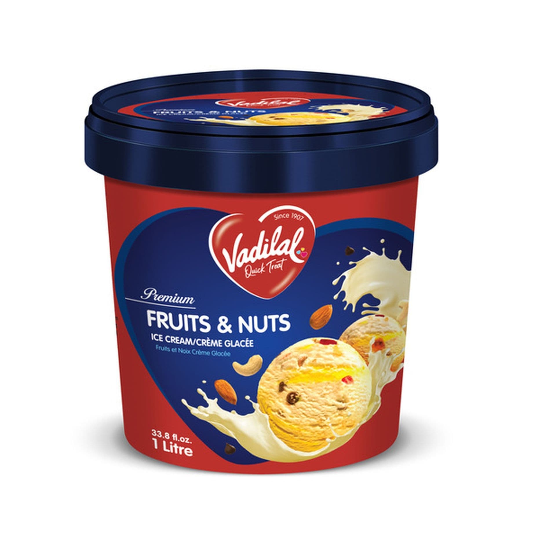 Vadilal Fruits and Nuts Ice Cream 1L - Snacks