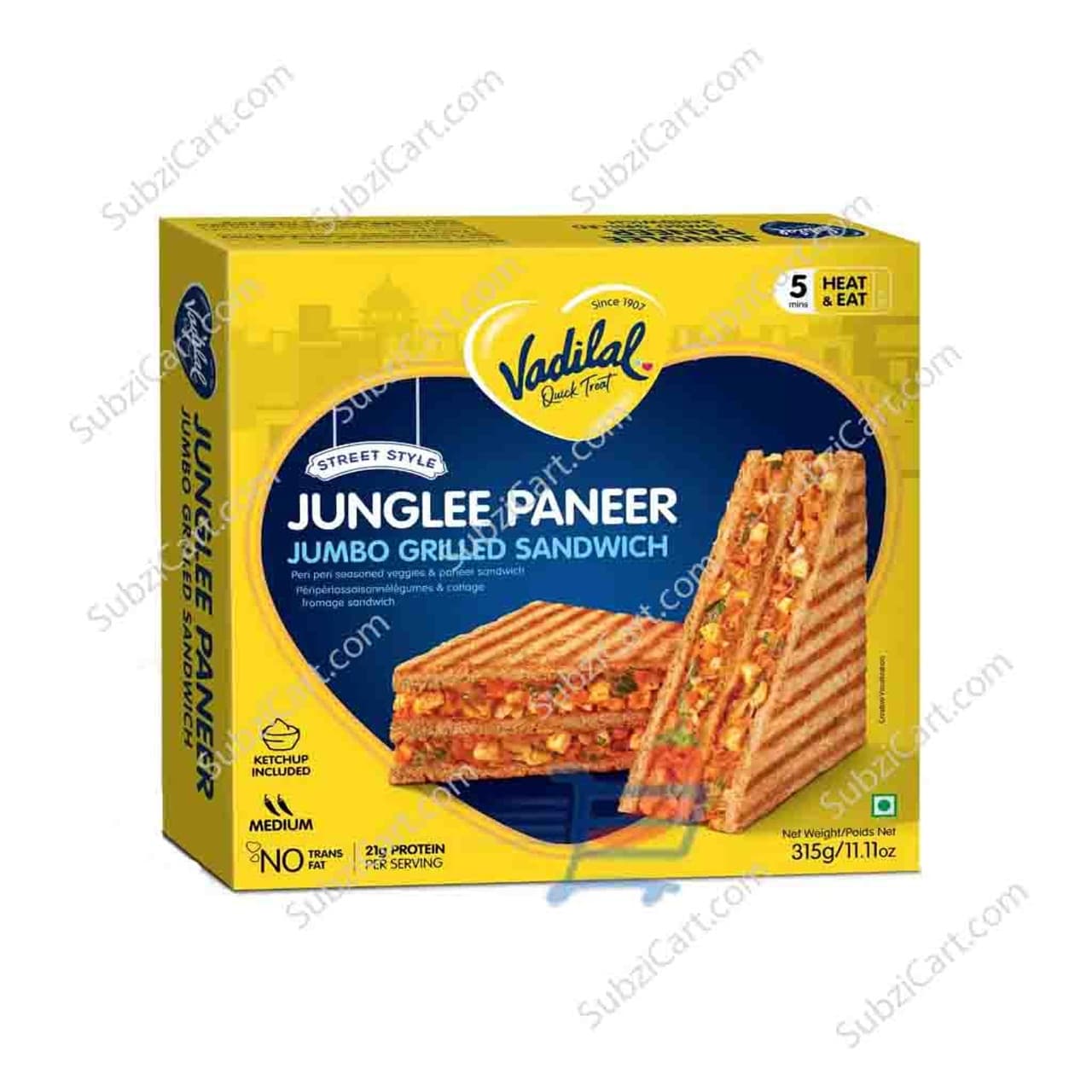 Vadilal Jungli Paneer Sandwich 345g - Frozen