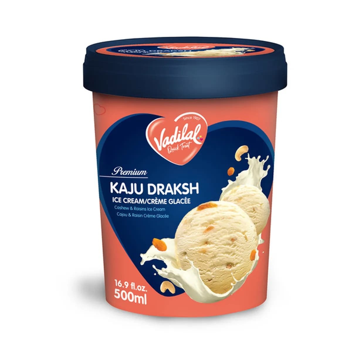 Vadilal Kaju Draksh Ice Cream 1L - Snacks