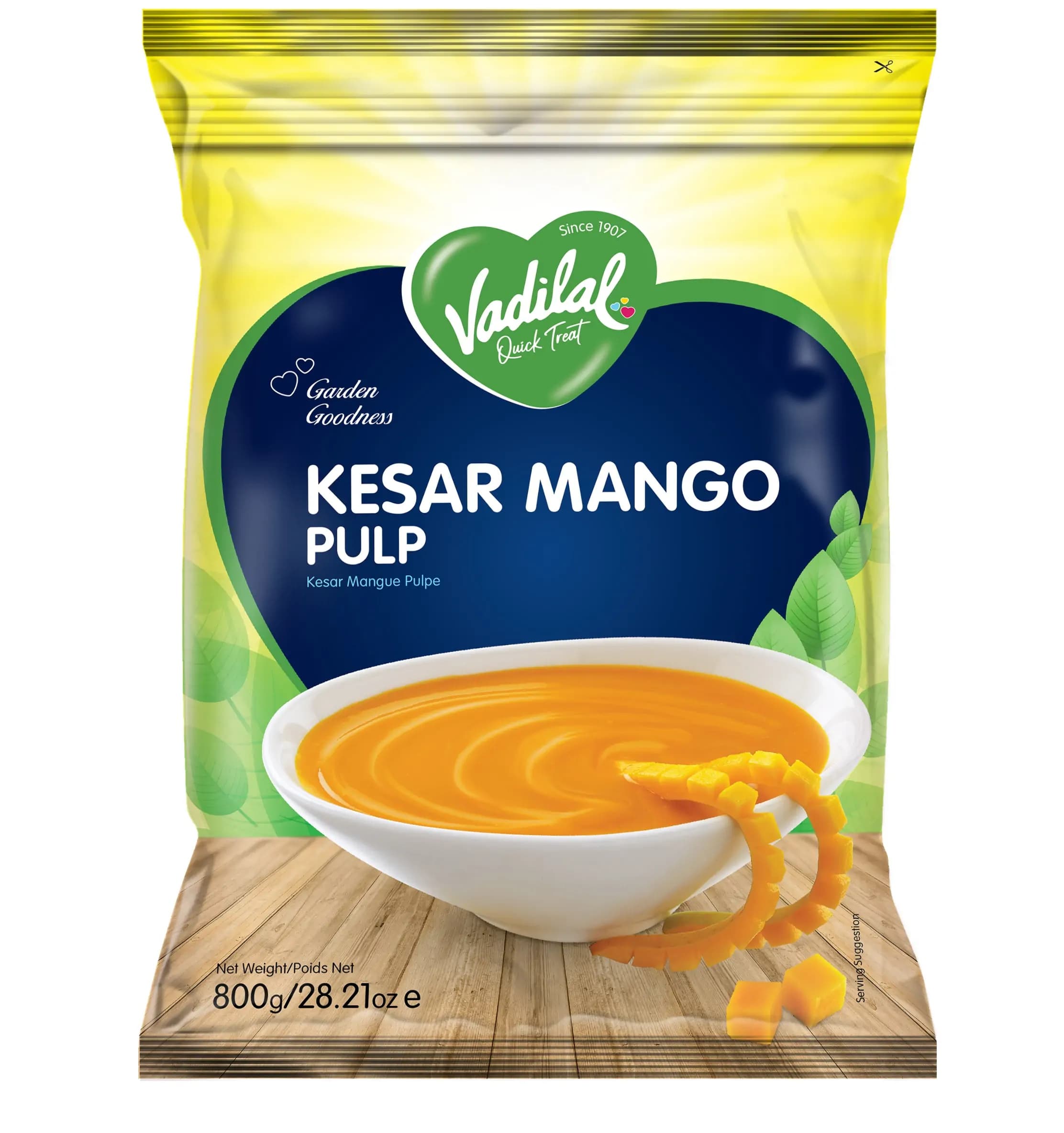 Vadilal Kesar Mango Pulp 800g - Frozen