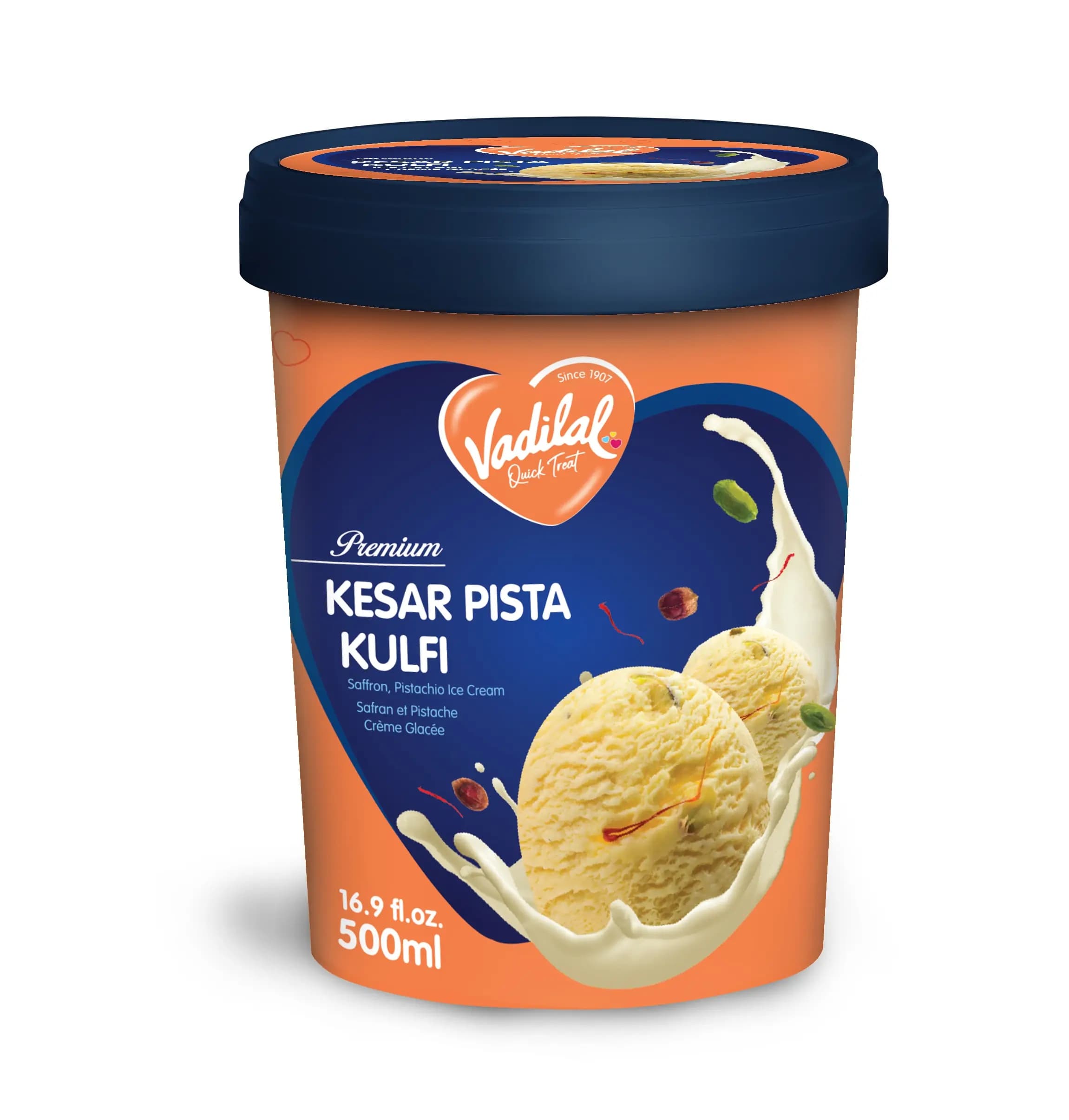 Vadilal Kesar Pista Kulfi 80ml - Snacks