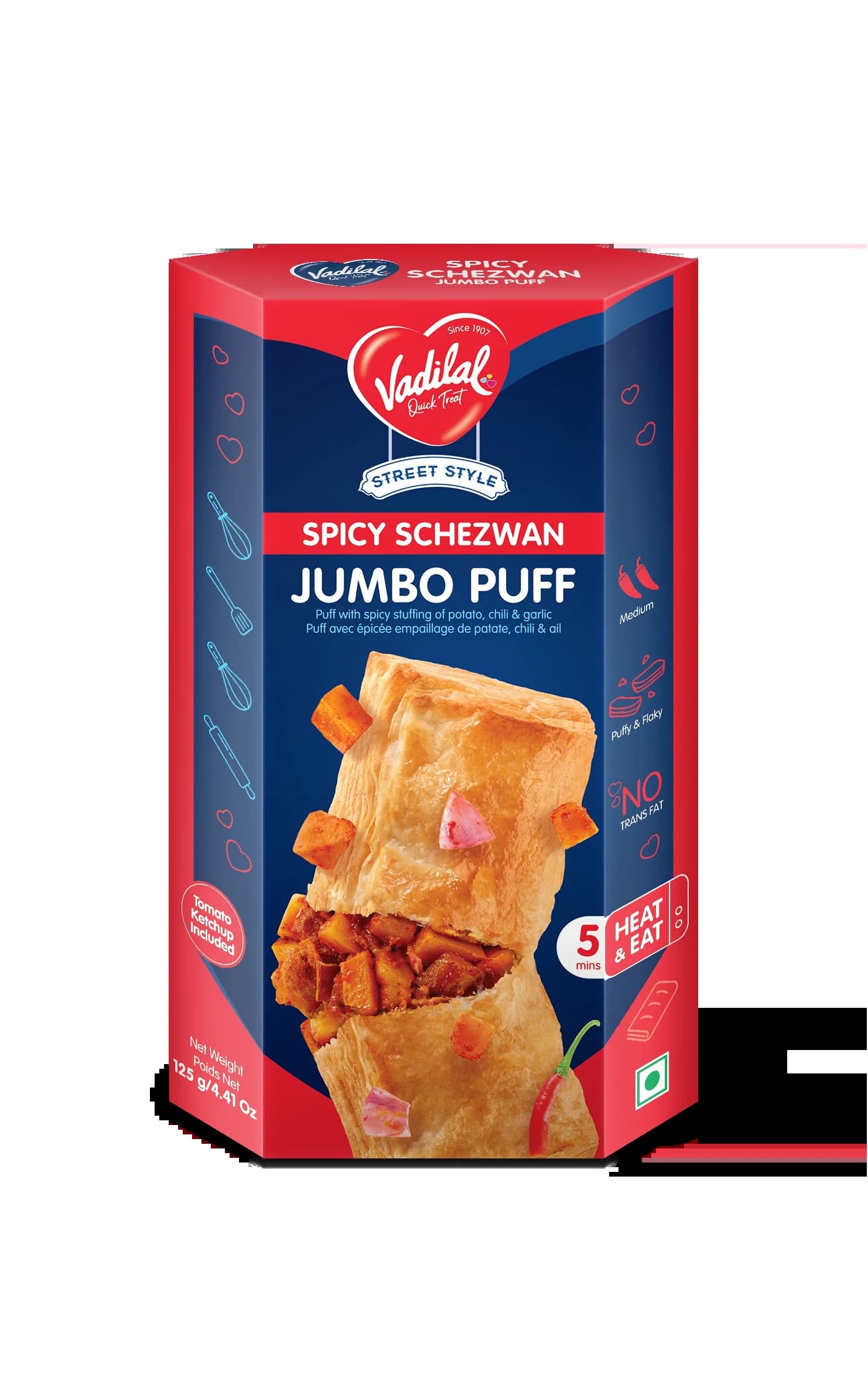 Vadilal Spicy Schezwan Puff - Frozen