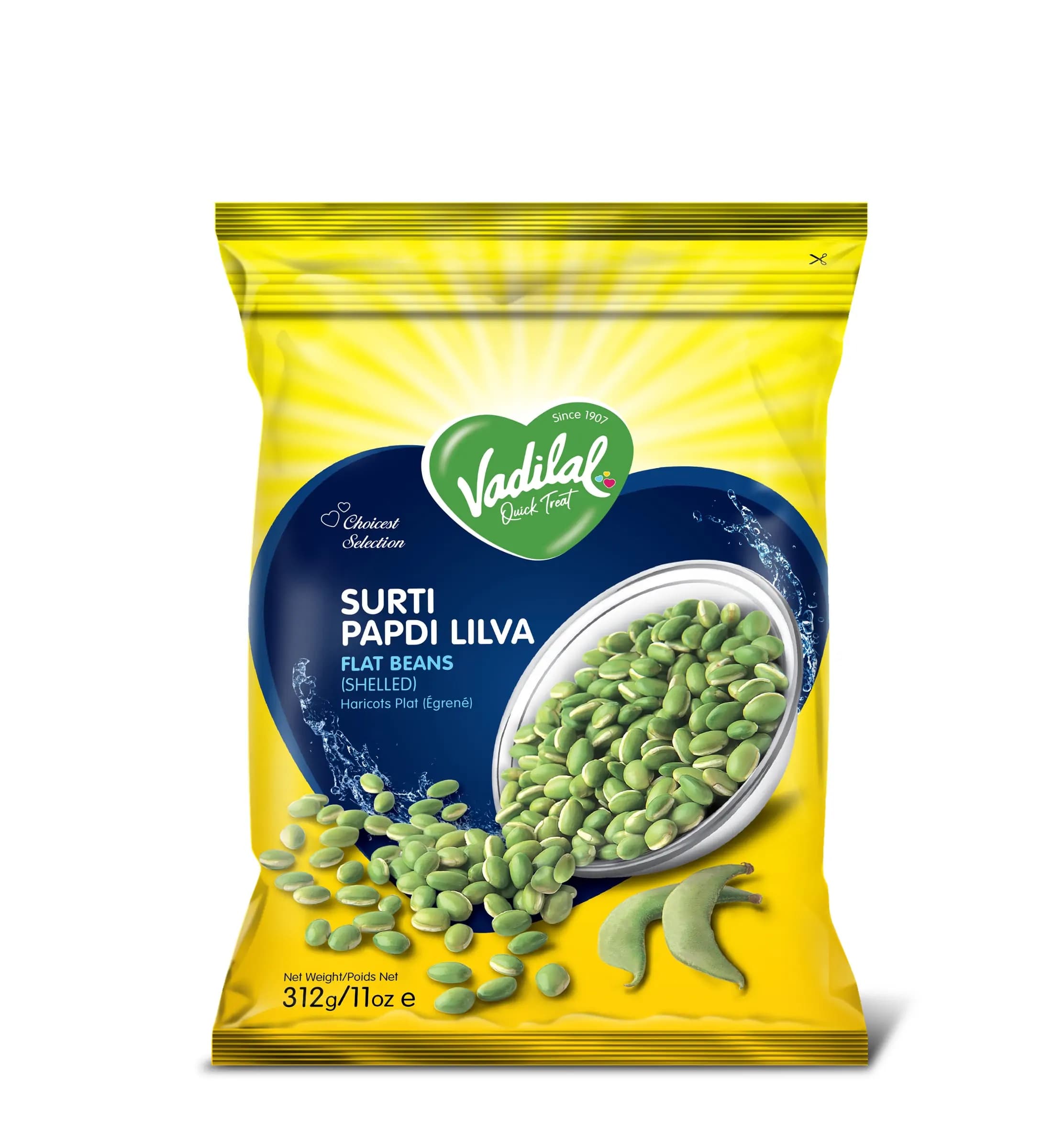 Vadilal Surti Papdi Lilva 312g - Frozen