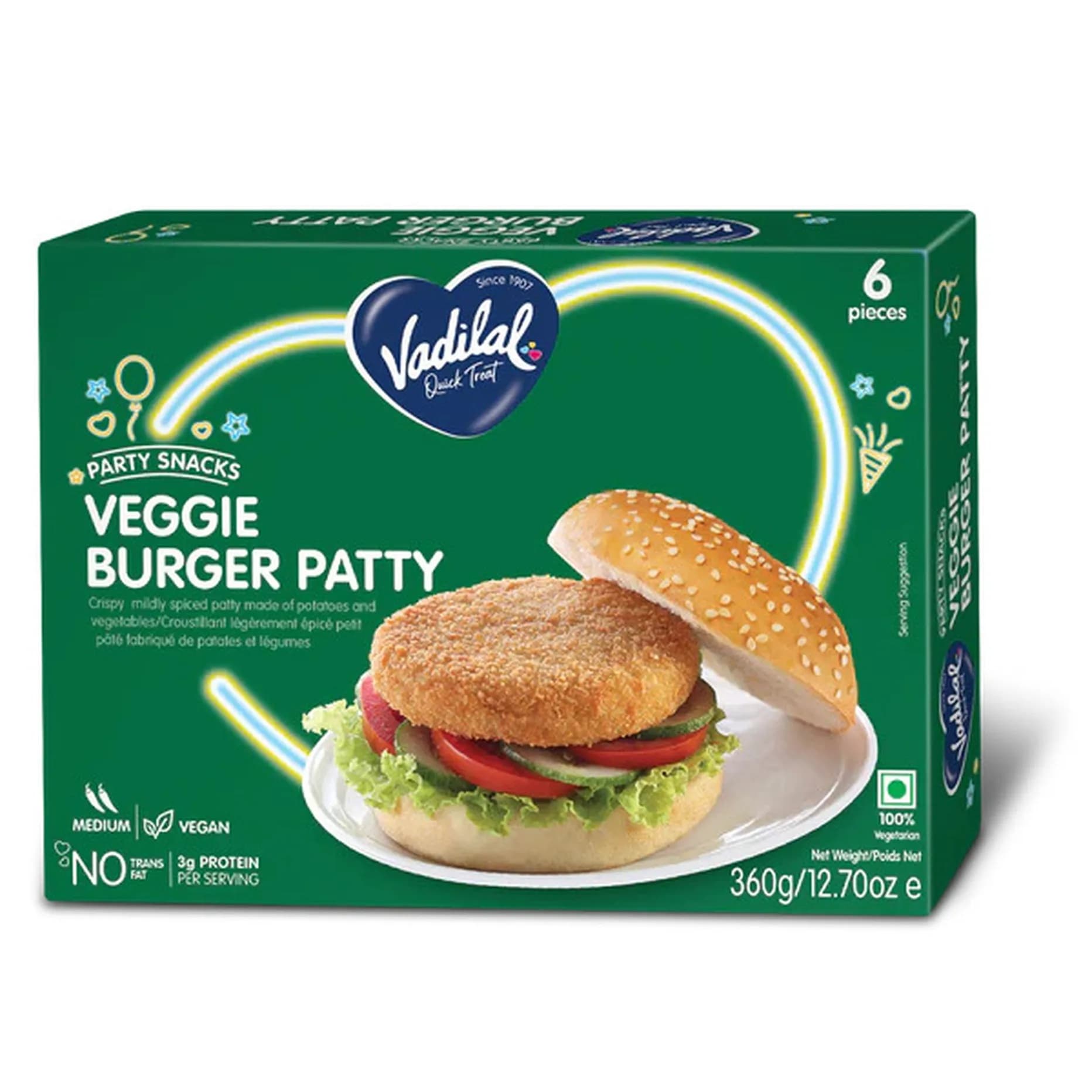 Vadilal Veg Burger 360g - Frozen