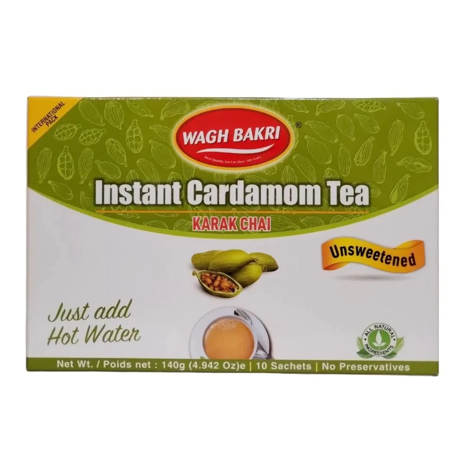 WB INSTANT CARDAMOM TEA 140G - Beverages