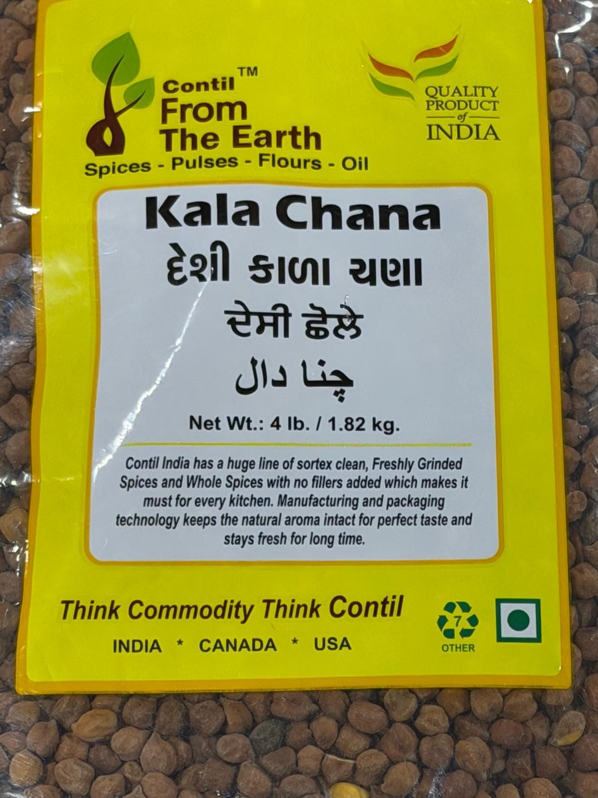 FROM THE EARTH Kala Chana 4lb - Pulses