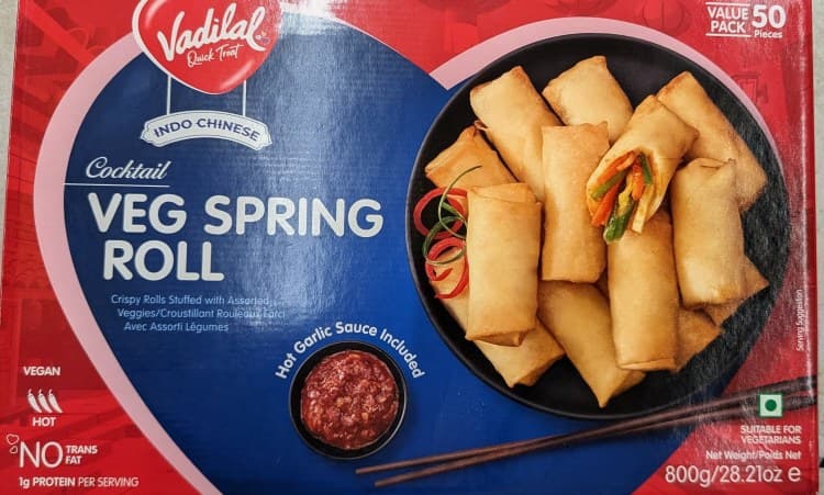 Vadilal Vegetable Spring Roll 12pcs - Frozen