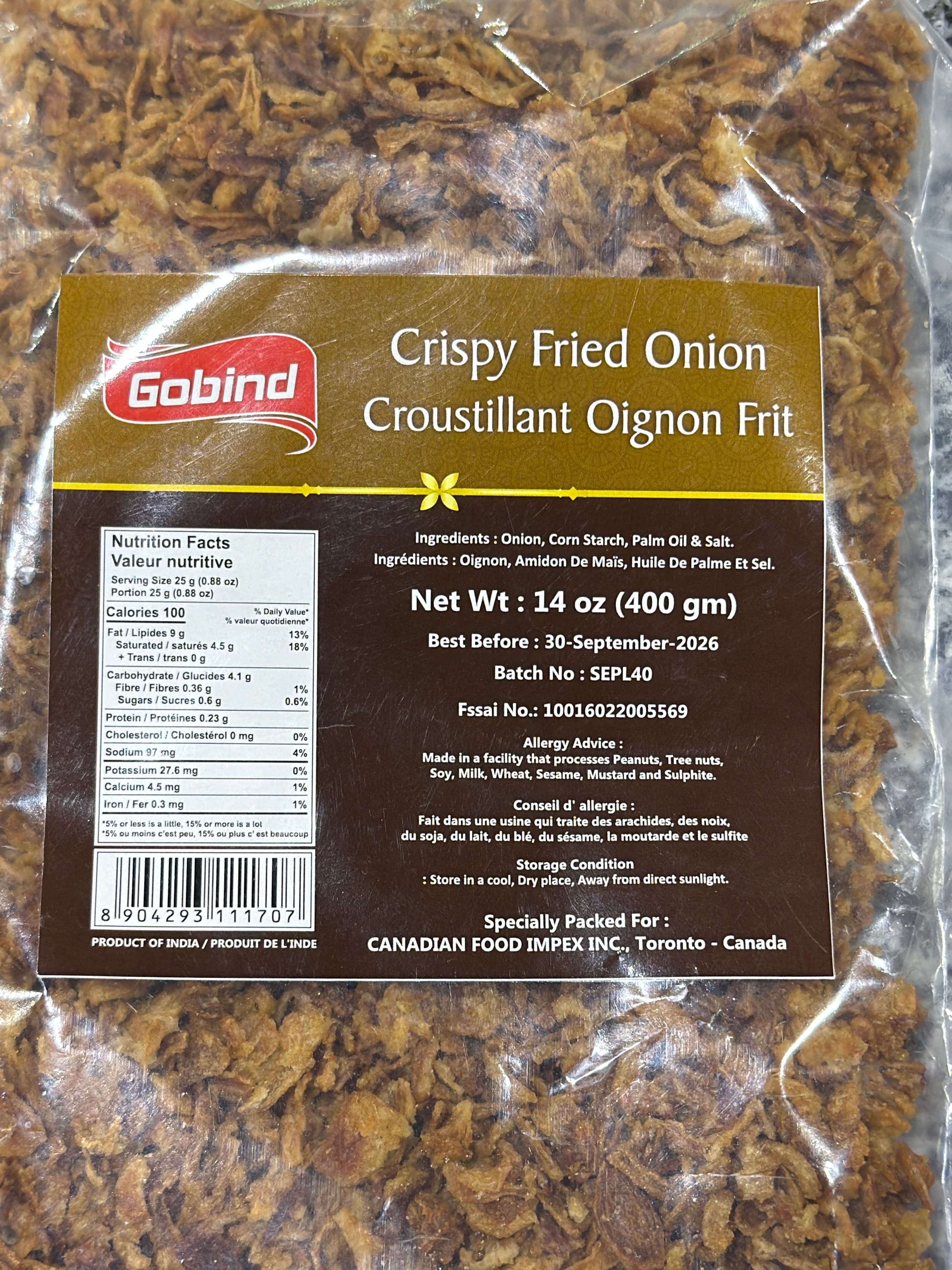 Gobind Crispy Fried Onion 1lb - Snacks